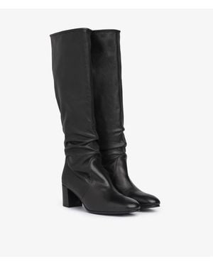 Pedro Garcia Xantia Tall Midi Slouch Leather Boots - Black