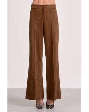 Elan Charli Suede Pants - Brown