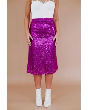 Everyday Chic Boutique More Of Glam Sequin Skirt - Purple