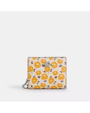 COACH Snap Wallet With Floral Print - Metallic