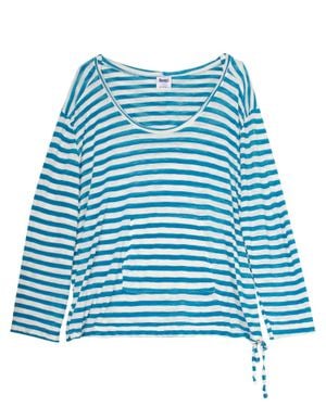 Always for Me Striped Active Hooded Top - Blue