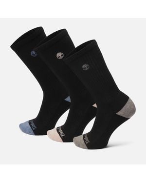 Timberland Sagamore Beach 3-Pack Half-Cushion Crew Sock - Black