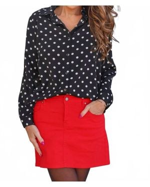 Jess Lea Nina Button Up Top - Red