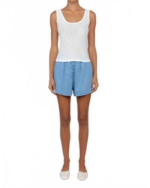 Leset Laura Scoop Neck Tank - Blue