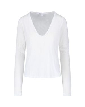 James Perse V-Neck T-Shirt - White