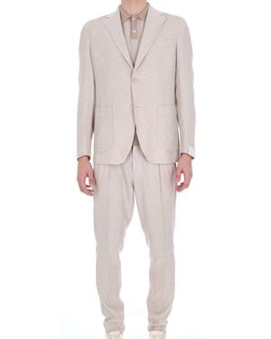 Eleventy Cross-Ply Zegna Fabric Suit - White