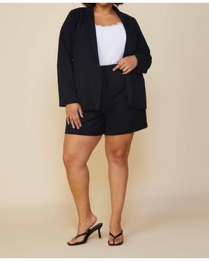 Skies Are Blue Plus Size Long Sleeve Open Blazer - Black