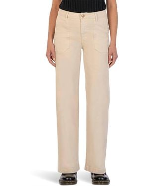 Kut From The Kloth Meg High Rise Wide Leg Pants With Welt Pockets - Natural