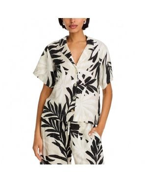 Bella Dahl Short Sleeve Flowy Button Top - Black
