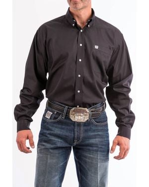Cinch Solid Button-Down Western Shirt - Black