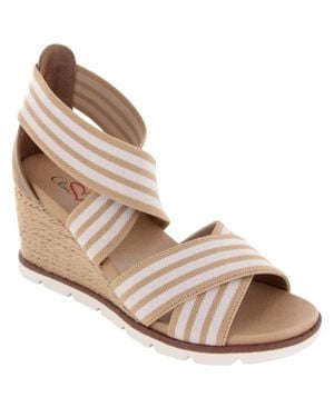 MIA Amore Haiku Mha1346-100 Sandal Wedge Heel Espadrille Rhs8452 - Brown