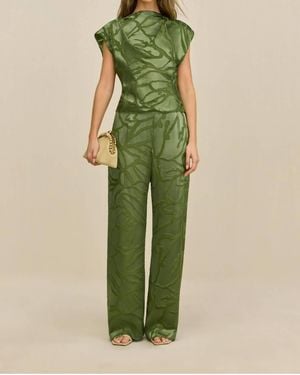 Cult Gaia Sara High-Waisted Wide-Leg Pant - Green
