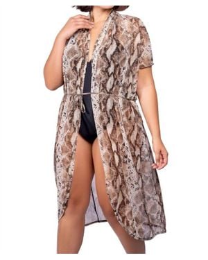 Jordan Taylor Animal Print Tie Waist Cover Up - Multicolor