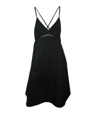 Sacai Crossover Cutout Silk-Blend Mini Dress - Black