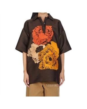 Ferragamo Poppy Print Waist Coat - Orange