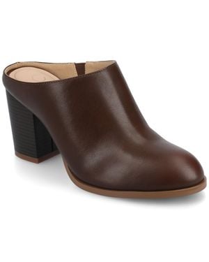 Journee Collection Kendra Open Heeled Pumps - Brown