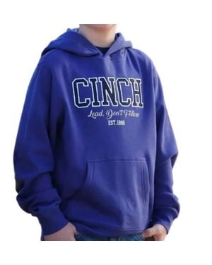 Cinch Boy's Logo Hooded Sweatshirt - Blue