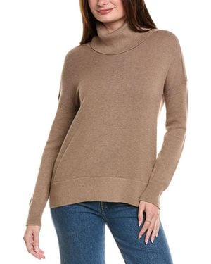 Hannah Rose Boxy Turtleneck Cashmere-Blend Sweater - Natural