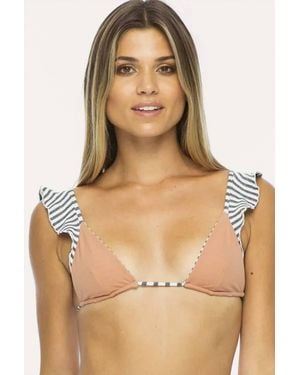 Indah Flutter Triangle Bikini Top - Brown