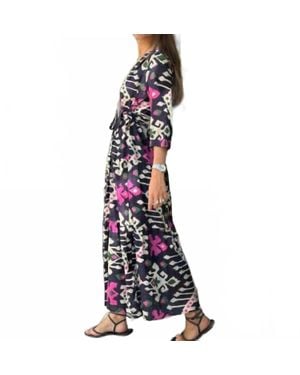 Vilagallo Ikat Dress - Blue