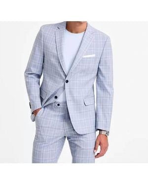 Alfani Slim-Fit Plaid Suit Jacket - Blue