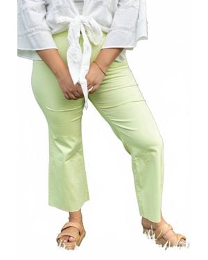 Anniewear Wide Leg Cropped Jeans - Green