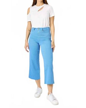 Judy Blue Tummy Control Crop Wide Leg Pants - Blue