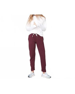 Monrow Mockneck Long Sleeve Sweatshirt - Red