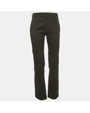 Versace Gabardine Belt Detail Pants - Gray