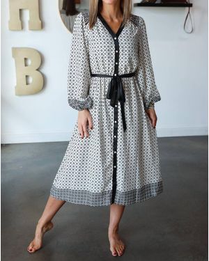 Fate Mosaic Midi Dress - Gray