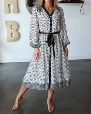 Fate Mosaic Midi Dress - Gray