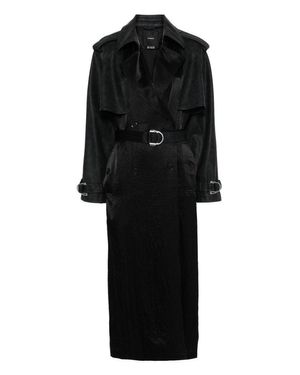 【PINKO】Classic faded cotton trench coat Pinko Classic Faded Cotton Trench Coat Shadow Grey Pinko