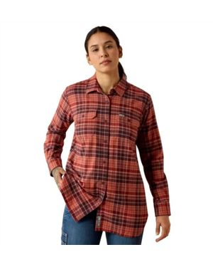 Ariat Rebar Flannel Long Sleeve Work Tunic - Red
