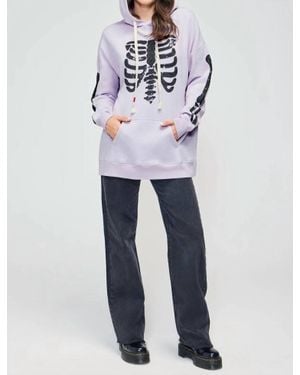 Wildfox Rockstar Ribcage Road-Trip Hoodie - Blue
