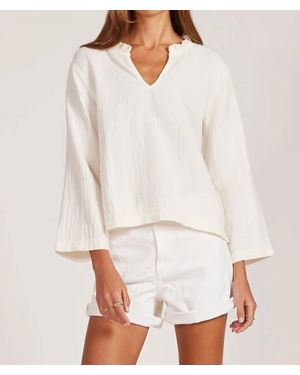 Bobi Bell Sleeve Shell Top - White