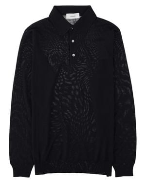 Lardini Polo Collar Textured Sweater - Blue