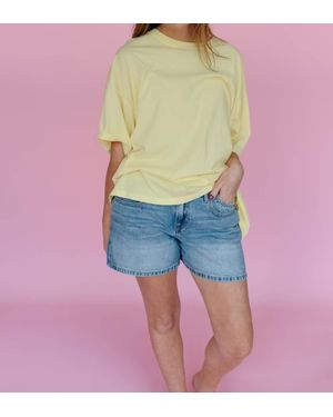 Daydreamer Solid Oversized Fit Tee - Yellow
