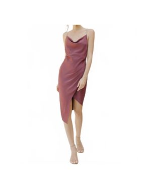 Storia Asymmetric Midi Dress - Red