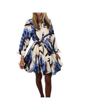 Thml Abstract Pattern Mini Dress - Blue