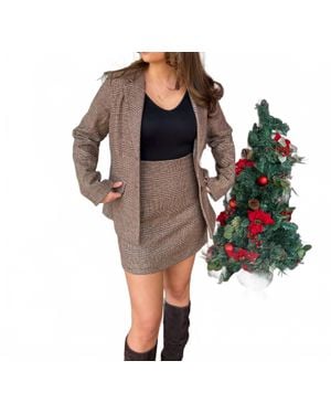 Sadie & Sage Amara Mini Skirt - Brown