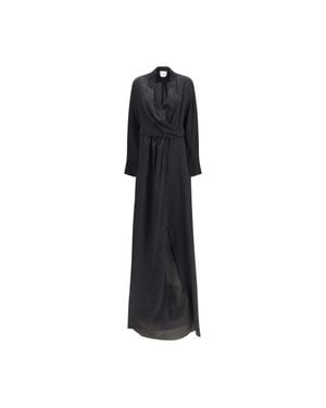 Sa Su Phi Silk Long Dress - Black