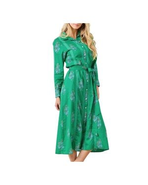 Printfresh Meredith Midi Dress - Green