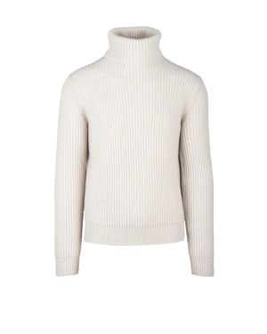 Malo High Neck Cashmere Sweater - White