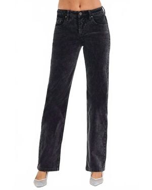 Risen Drew Tummy Control Mid Rise Straight Leg Corduroy Pants - Blue
