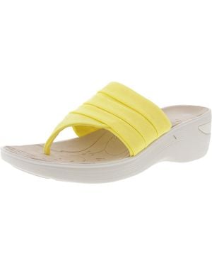Bzees Dallas Two Tone Thong Sandals - Yellow