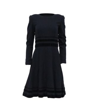 Carolina Herrera Stripe Detail Mini A-Line Dress - Black