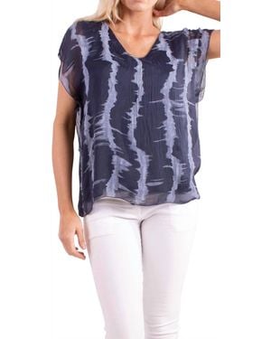 Gigi Moda Natacha Short Sleeve Tie Dye Top - Blue
