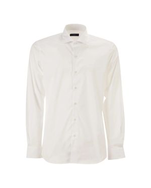 Fay Long-Sleeve Button-Down Formal Shirt - White