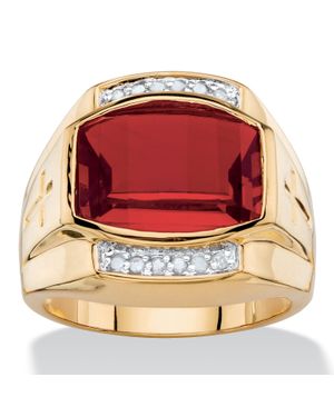 Palmbeach Jewelry 7.61 Tcw Created Ruby And Diamond 18K-Plated Ring - Red