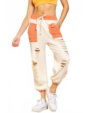 Pol Thermal Jogger Pants With Waistband - White